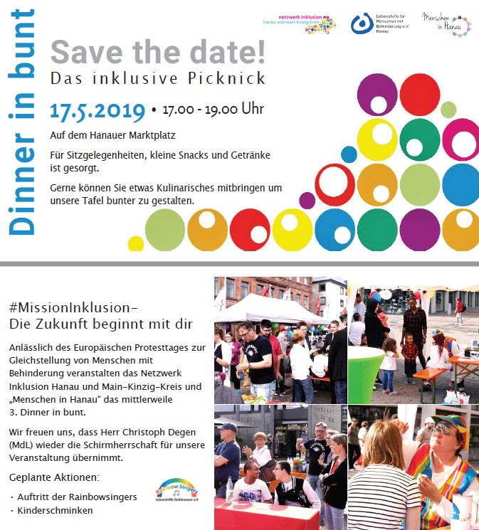 Dinner in bunt 2019 17.05.2019 17-19 Uhr