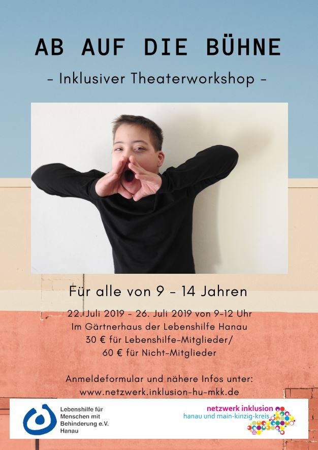 Ab auf die Bühne Theaterworkshop Plakat